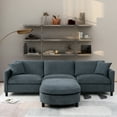 thumbnail image 2 of 109.45" Sectional Couch With , Dark Gray Upholstery, Pp Foam + Cushions, Stable Frame , Included, Removable Seat Living Room Essential, 2 of 6