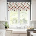 thumbnail image 4 of Christmas Kitchen Curtains and Valances Set, Rod Pocket Curtains Tier Farmhouse Window Curtains 24 Inch Length, Xmas Red Grey Brown Pinecone Farmhouse 3 Piece Kitchen Curtains Set, 4 of 6
