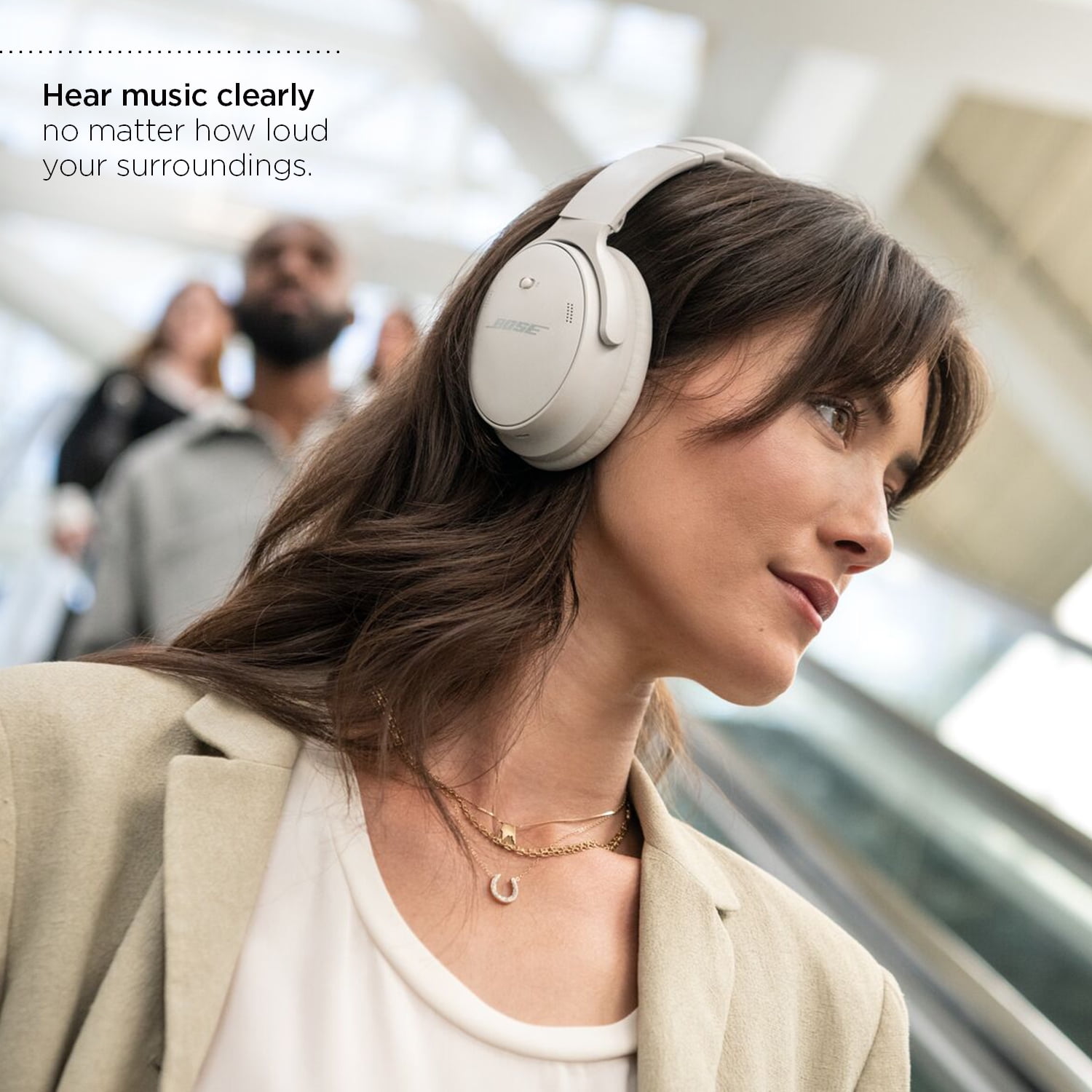 Bose QuietComfort 45 Headphones Noise Cancelling Over-Ear Wireless  Bluetooth Earphones, White Smoke