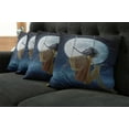 thumbnail image 5 of Ambesonne Space Throw Pillow Cover 4 Pack, Swing in the Sky Moon, 16", Dark Blue and Grey, 5 of 5