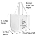 thumbnail image 4 of DALIX Large Canvas Tote Bag for Women Work Bag Beach Totes Monogrammed White K, 4 of 8