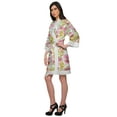 thumbnail image 3 of Moomaya Cotton Printed&nbsp;Bathrobe&nbsp;Crossover&nbsp;Fabric Lace Short&nbsp;Robes Loungewear, 3 of 6