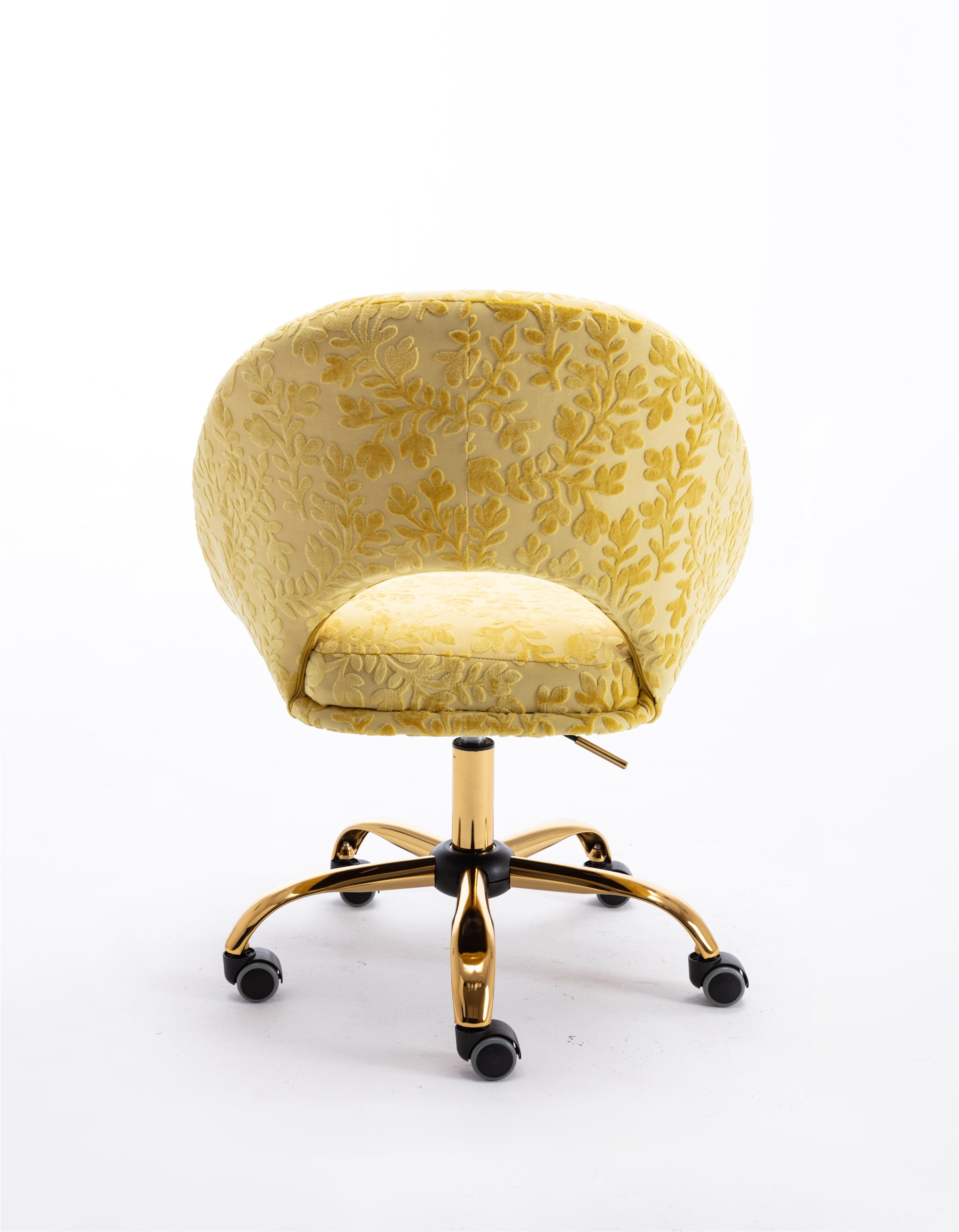 Vanity Upholstered Chair, Bedroom Chair, Swivel office Chair for Living Room/Bed Room, Modern Leisure Office 360° Swivel Height Adjustable Chair, Small Desk Chair Yellow