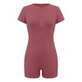 thumbnail image 5 of Leesechin Short Sleeves Solid Color V Neck Sports Elastic Pants Pants Short Juniors Jumpsuits, 5 of 9