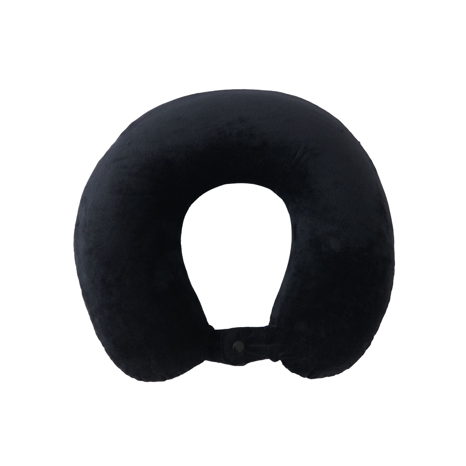 Bon Voyage® 4-Piece Travel Set - Memory Foam Travel Neck Pillow, Eye Mask, Luggage Tag, & Ear Plugs, Black