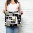 thumbnail image 2 of Sage Green Black Geometric Pillow Covers 24x24 Inch Decorative Throw Pillow Cover, Modern Abstract Art Block Sofa Pillowcases Accent Cushion Case Home Decor Bedroom Living Room, 2 of 6