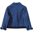 thumbnail image 2 of chamarra vaquera de color caramelo para mujer, ajuste relajado, casual, chamarra de camionero t-azul oscuro G t-azul oscuro G Xishao ropa, 2 of 2