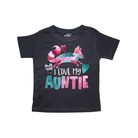 

Inktastic I Love My Auntie Pink and Blue Fox with Hearts Gift Toddler Boy or Toddler Girl T-Shirt
