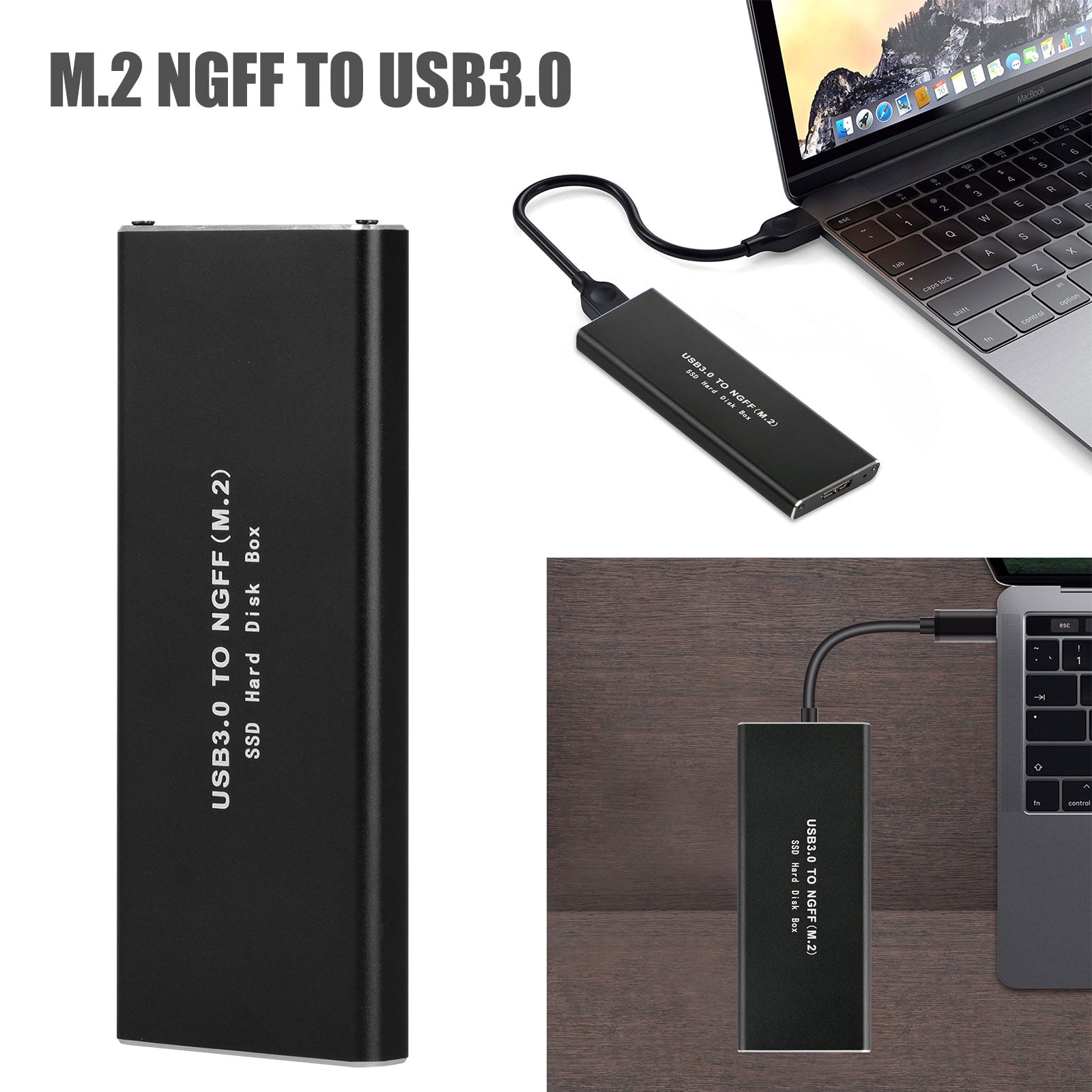 M.2 SATA SSD to USB 3.0 External SSD Reader Converter Adapter Enclosure Aluminum