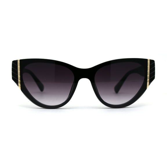 Womens Luxury Chic Squared Cat Eye Sunglasses Black Smoke