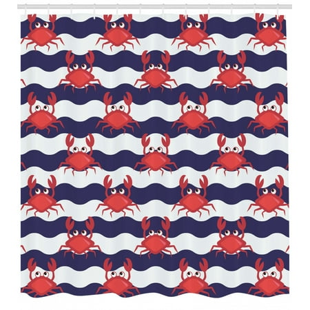 Crabs Shower Curtain Nautical Maritime Theme Cute Crabs On