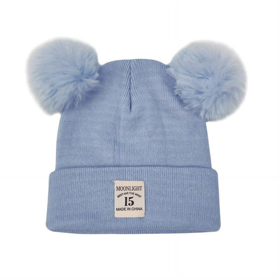 TELOLY Toddler Beanie,Ear Protection Boys Winter Hat,Soft Knitted Material Warm Kids Beanie,Blue