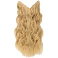 thumbnail image 3 of Extensiones de cabello con halo negro y alambre invisible, tamaño ajustable, 22 pulgadas de largo, sintético, ondulado y rizado, para mujeres, sin clip, 3 of 5