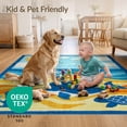 thumbnail image 4 of ODIKA 8'x10' Ultra-Soft Area Rug, Whale Sea Turtle Cartoon Adventure With Sailboat And Wave Accents None Washable, Bare feet friendly, Silk-Touch for Bedroom, Under Sectional, 4 of 7
