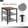 thumbnail image 5 of Jerry & Maggie Modern Nightstand End Table  2 Shelves Bedside Table Set of 2 Brown, 5 of 5