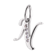 thumbnail image 1 of Charm para Pulsera LuckyLy, Dije Inicial Letra A, Acero Inoxidable y Zirconia Cúbica, Modelo Lizzy plateado Letra N, 1 of 7