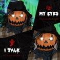 thumbnail image 5 of HOMCOM 6' Life Size Outdoor Halloween Hanging Pumpkin Ghost w/ Light Up Eyes, Sound Activated Prop w/ Creepy Speaking Sounds, 5 of 9