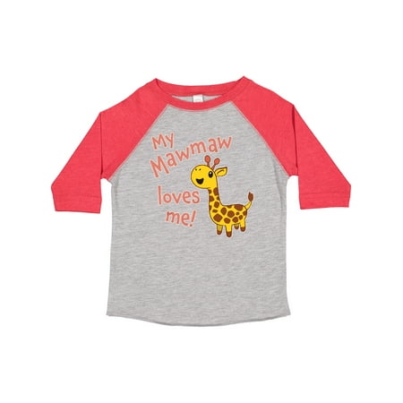 

Inktastic My Mawmaw Loves Me- Cute Giraffe Gift Toddler Boy or Toddler Girl T-Shirt