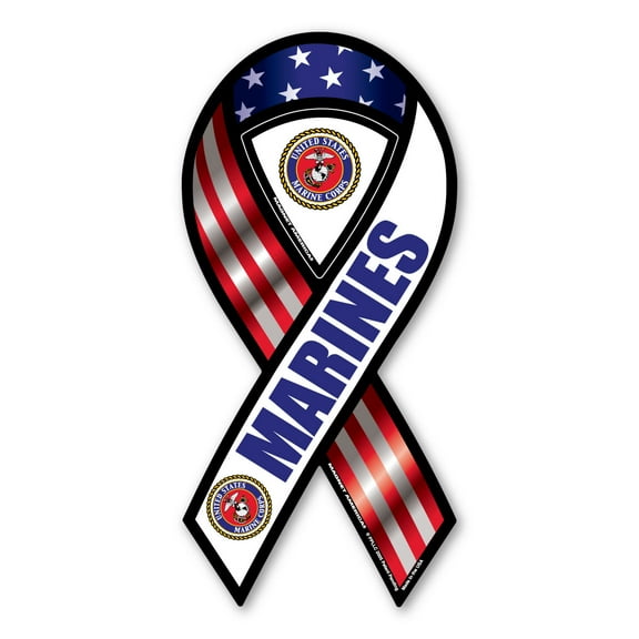 Marines Red, White, And Blue 2-in-1 Ribbon Magnet