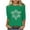 Green, variant on ShiShine Christmas Crew Neck Shirt for Women Funny Xmas Graphic 3/4 Sleeve Tee Winter Holiday Family Party Tops