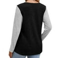 thumbnail image 5 of miqiqism Great discounts！Colorblock Shirts for Women Tunic Pullover Top Tendy Long Sleeve Crewneck Loose Blouse Knitwear Fall Winter,Z#01_Gray,Medium, 5 of 6