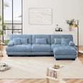 thumbnail image 4 of GAKMCIL 133.8" Loveseat Sofa, 3 Seater Modular Sectional Sofa, Large L Shaped Sectional Fluffy Couch, Chenille Cloud Couch with 1 Ottoman, Deep Seat Sofas for Living Home, 4 of 11
