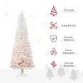 thumbnail image 4 of HOMCOM 7 Foot Artificial Christmas Tree with Metal Base Pink and White, 4 of 10