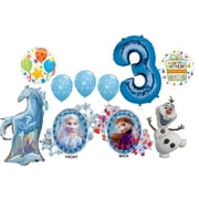Frozen 2 Party Supplies 3rd Birthday Elsa, Anna, Olaf and Nokk Balloon Bouquet Decorations