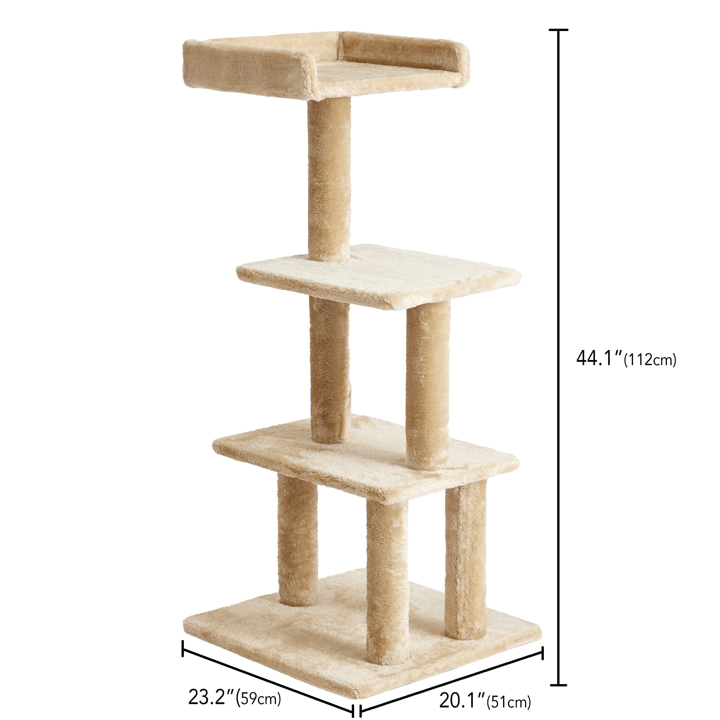 Two by Two Albany - Beige Scratching Post Cat Furniture - 44.1 in. Tall