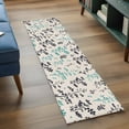 thumbnail image 3 of Aqua Grey Botanical 2'x6' Runner Rugs for Hallway Kitchen Bedside Non Slip, Rustic Country Spring Floral Summer Leafv Entryway Rug Runners with Rubber Backing, Long Carpet Runner for Laundry Room, 3 of 8