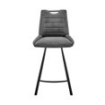 thumbnail image 2 of Armen Living Indoor Arizona 26" Counter Height Bar Stool in Charcoal Fabric and Black Finish, 2 of 9