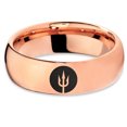 thumbnail image 2 of Tungsten Trident Weapon Spear Band Ring 7mm Men Women Comfort Fit 18k Rose Gold Dome Polished, 2 of 4