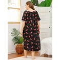 thumbnail image 6 of Loritta Plus Size Nightgowns for Women House Dress Short Sleeve Loungewear Floral Print V-Neck Moomoo Nightgowns Sleepwear XL-5XL, 6 of 6