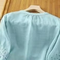 thumbnail image 6 of MIXUE Womens Summer Tops Floral Embroidered Round Neck Long Sleeve Fashion Casual Shirts For Women T-shirts Streetwear,Blue,L, 6 of 7