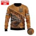 thumbnail image 5 of Suéter feo de Navidad con estampado 3D de camuflaje para caza de ciervos, con nombre personalizado, para cosplay, estilo Harajuku, manga larga, para invierno, X1, 5 of 5
