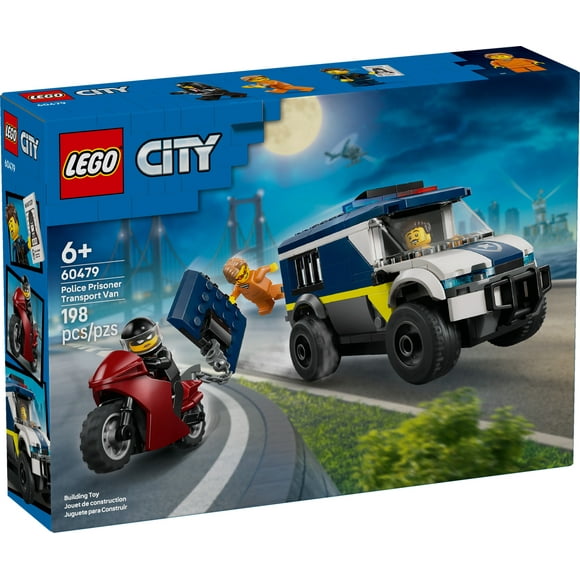 LEGO City Police Prisoner Transport Van Building Toy for Boys & Girls - Pretend Play Toys for Kids, Ages 6+ - W/Police Officer & 2 Crook Minifigures - Gift Idea for Birthdays - 60479