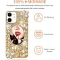 thumbnail image 3 of Designer for iPhone 12 & iPhone 12 Pro Mirror Case with Bling Gemstone,3D Glitter Sparkle Diamond Phone Case，Luxury Shiny Crystal Rhinestone Protective Cover for Women/Gril(Gold Gems), 3 of 13