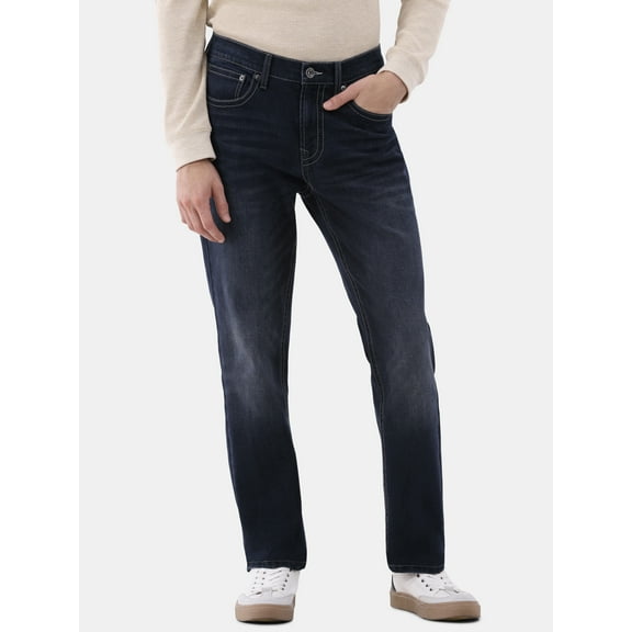 Lazer Pointe Men's Slim Fit Stretch Denim Jeans with Back Pocket Embroidery, Sizes 30"-38"