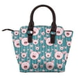 thumbnail image 2 of Zufioo Funny Pig Faces Print Leather Rivet Shoulder Bag, Microfiber PU Leather Adjustable Shoulder Strap Handbag, Ideal Gift for Women-One Size, 2 of 6