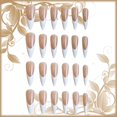 thumbnail image 2 of Presiona las uñas AROVFAM, diseño de puntas francesas blancas, 24 unidades con Acc, 2 of 8