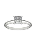 thumbnail image 1 of 1.00 Ct Brilliant Princess Shape Solitaire Genuine Diamond Beautiful Wedding Ring for her Solid 18K White Gold Size 7, 1 of 6