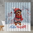 thumbnail image 2 of Hello Winter Rottweiler Smiling in Red Scarf Hat Welcome Christmas Shower Curtain Rottie Dog Lover Gifts Idea Waterproof Bathroom Bathtub Curtain - 00017, 2 of 5