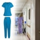 thumbnail image 1 of Conjunto de Uniforme Médico para Mujer Perfecl Ropa de Trabajo de Enfermera Top y Pantalón Azul S, 1 of 8