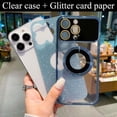 thumbnail image 4 of for iPhone 14 Pro Max Case Magnetic Glitter [ Compatible with MagSafe ], Bling Clear Phone Case, Full Camera Protection Sparkly Plating Slim Thin Soft Case for Women Girls - Light Blue, 4 of 10