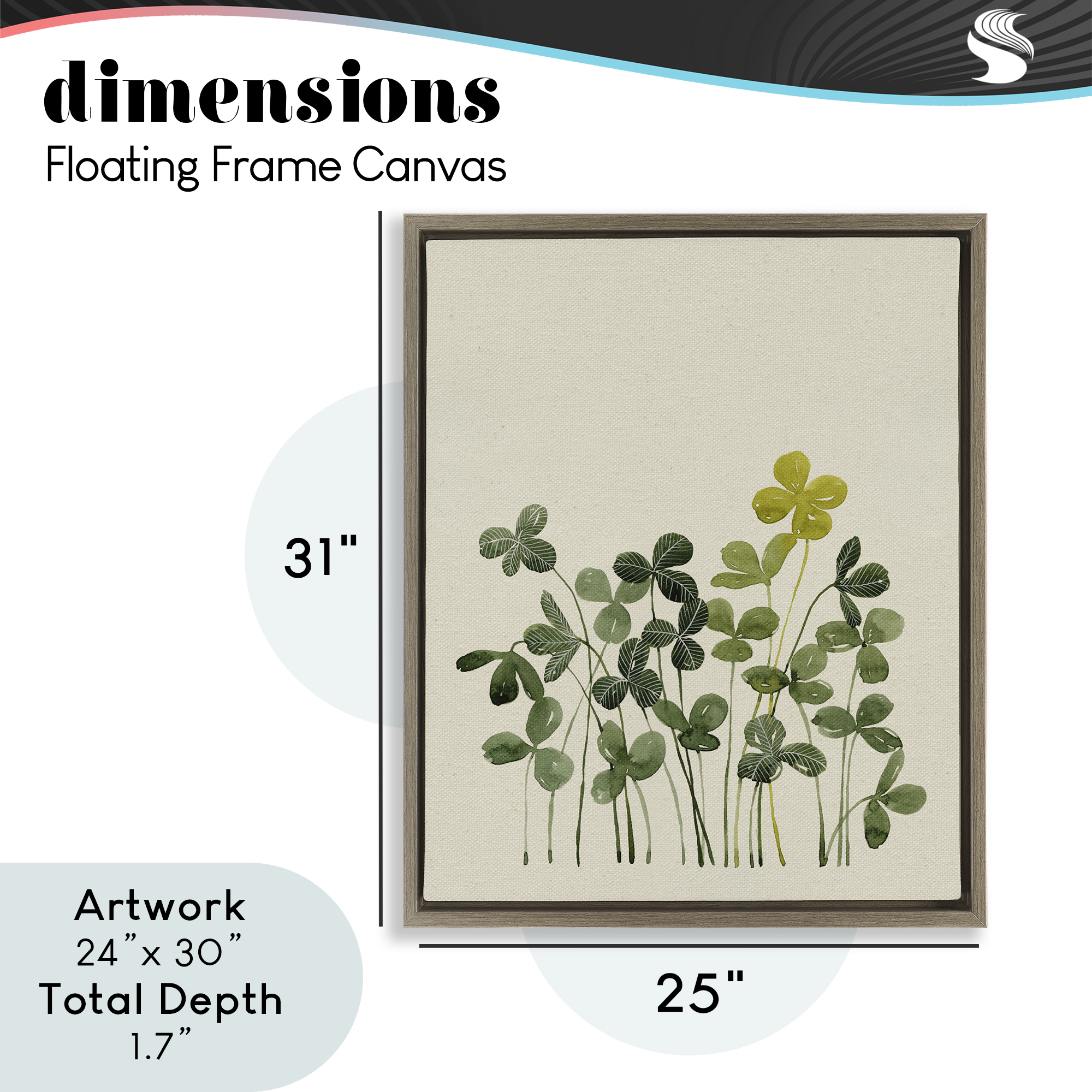 Hidden Gems Botanicals Brown Framed Floater Canvas Wall Art, design by Grace Popp