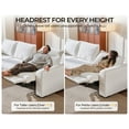 thumbnail image 3 of BEDEEP 133.9'' Power Recliner Sofa with Headrest Console, Modular Cloud Sectional Chenille Reclining Couch with Storage Ottoman Chaise, Convertible 6-Seater Sofa Couch for Living Room RV, White, 3 of 11