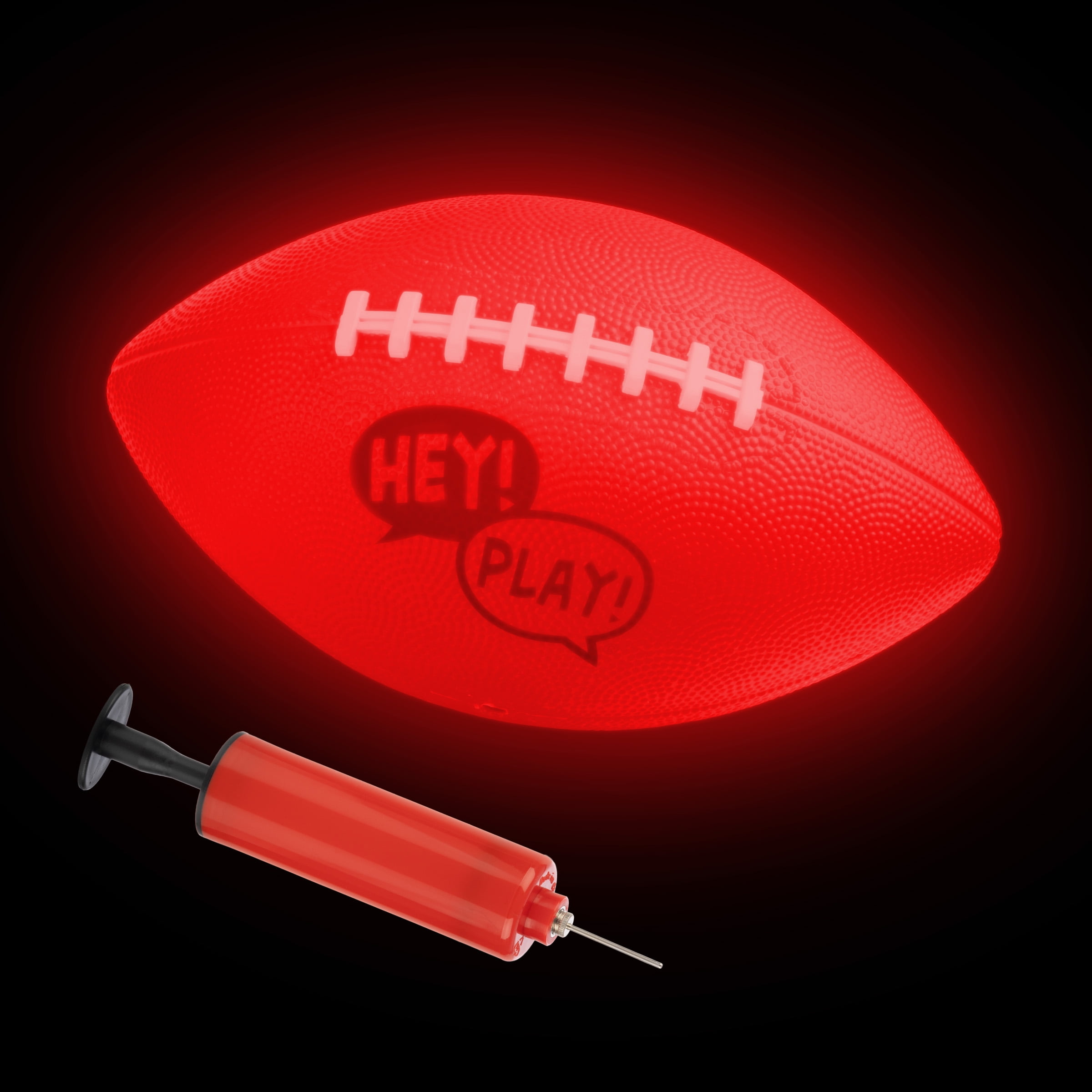 Hey Play Indoor/Outdoor Light Up Football - LED Glow Football Size 6 for Kids Ages 8 and Up, Orange