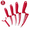 red, variant on Ceramic Kitchen Knife Set with Peeler, Zirconia White Blade Fruit Knife Set, Lightweight Non-Slip Handle Knives for Fruit, Vegetable Prep and Home Kitchen Use