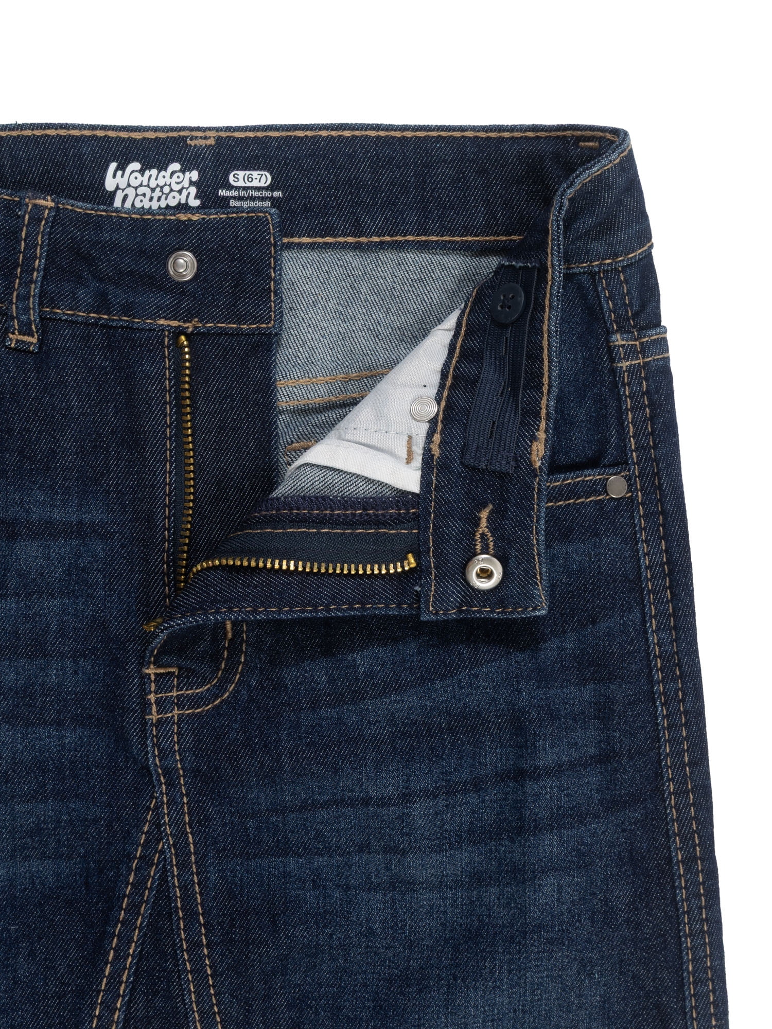 Wonder Nation Girls Denim Midi Skirt, Sizes 4-18