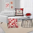 thumbnail image 3 of Valentines Day Pillow Covers 18x18 Set of 4 Red Kisses Throw Pillow Covers Home Outdoor Sofa Couch Cushion Covers Wedding Anniversary Pillow Covers Love Heart Pillow Cases 18by18, 3 of 6